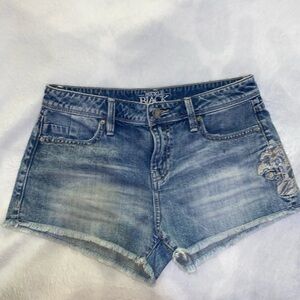 Buckle Black Jean Shorts